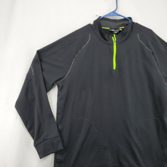 UNDER ARMOUR Shirt Men's Long Sleeve Quarter Zip High Neck Pullover Black XL - Picture 4 of 12
